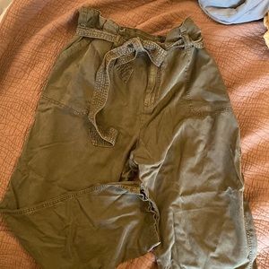 Dark army green weekender pants